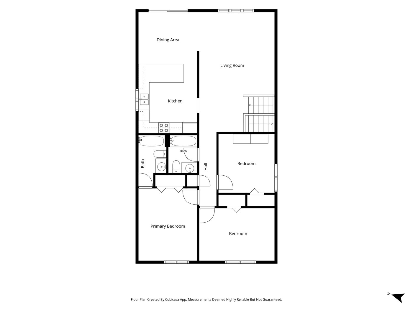 Main level floor plan — kitchen, living room, primary bedroom and 2 bedrooms — 6672 Dawn Way, Inver Grove Heights, MN